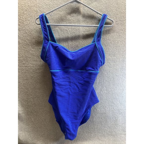 Cole of California Other - COLE OF CALIFORNIA Women Sz 12 Blue Spaghetti Strap One Piece SWIMSUIT Crew Neck